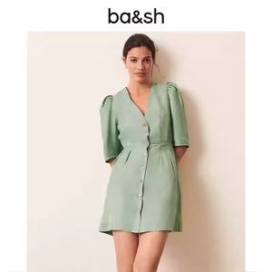 BA&SH green dress new without tags XS